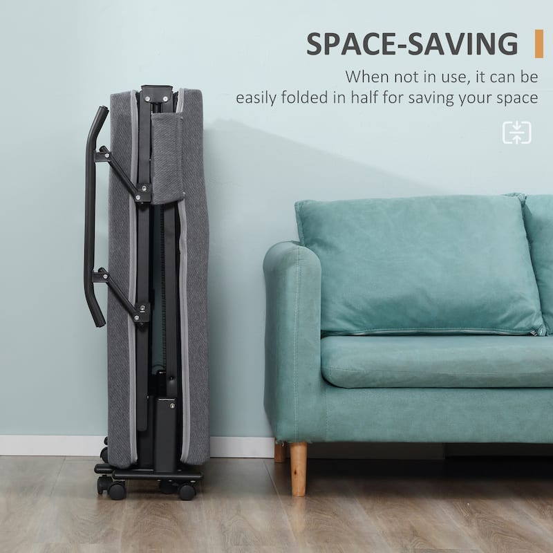 Folding Bed with 3.25" Mattress, Portable Foldable Guest Bed